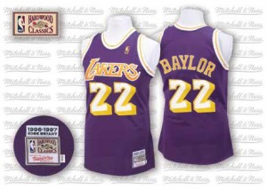 Maillot Mitchell and Ness Violet Throwback Authentic Los Angeles Lakers - Elgin Baylor #22 - Homme