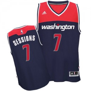 Washington Wizards #7 Adidas Alternate Bleu marin Authentic Maillot d'équipe de NBA Prix d'usine - Ramon Sessions pour Homme