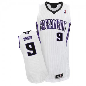 Maillot NBA Sacramento Kings #9 Rajon Rondo Blanc Adidas Authentic Home - Homme