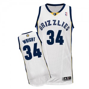 Memphis Grizzlies Brandan Wright #34 Home Authentic Maillot d'équipe de NBA - Blanc pour Homme