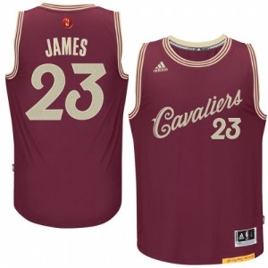 Maillot NBA Cleveland Cavaliers #23 LeBron James Rouge Adidas Authentic 2015-16 Christmas Day - Homme
