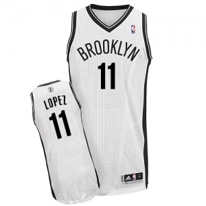 Maillot Adidas Blanc Home Authentic Brooklyn Nets - Brook Lopez #11 - Homme