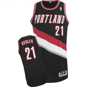 Maillot NBA Noir Noah Vonleh #21 Portland Trail Blazers Road Authentic Homme Adidas