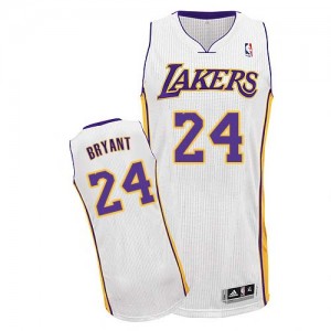 Los Angeles Lakers #24 Adidas Alternate Blanc Authentic Maillot d'équipe de NBA Promotions - Kobe Bryant pour Homme