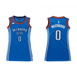 Maillot Adidas Bleu royal Dress Swingman Oklahoma City Thunder - Russell Westbrook #0 - Femme