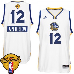 Maillot NBA Authentic Andrew Bogut #12 Golden State Warriors 2014-15 Christmas Day 2015 The Finals Patch Blanc - Homme