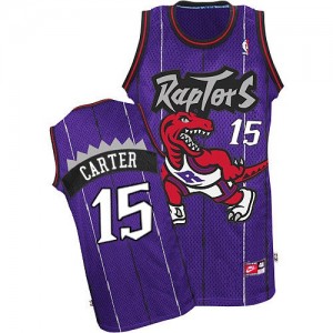 Maillot NBA Violet Vince Carter #15 Toronto Raptors Throwback Swingman Homme Nike