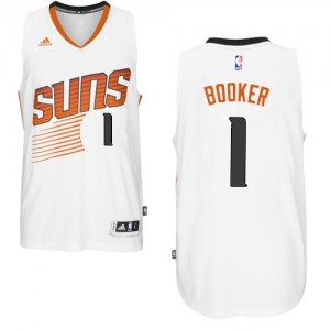 Maillot Adidas Blanc Home Authentic Phoenix Suns - Devin Booker #1 - Homme