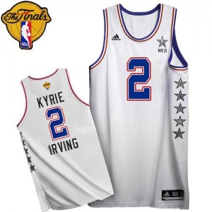 Cleveland Cavaliers Kyrie Irving #2 2015 All Star 2015 The Finals Patch Swingman Maillot d'équipe de NBA - Blanc pour Homme
