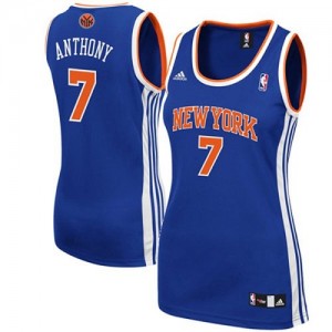 New York Knicks #7 Adidas Road Bleu royal Swingman Maillot d'équipe de NBA boutique en ligne - Carmelo Anthony pour Femme