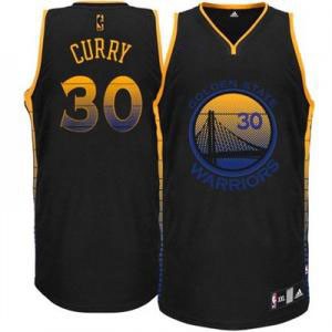 Maillot Adidas Noir Vibe Authentic Golden State Warriors - Stephen Curry #30 - Homme