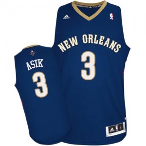 Maillot NBA Authentic Omer Asik #3 New Orleans Pelicans Road Bleu marin - Homme