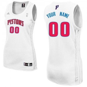 Maillot NBA Detroit Pistons Personnalisé Swingman Blanc Adidas Home - Femme