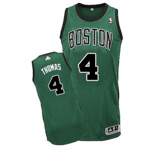 Maillot NBA Boston Celtics #4 Isaiah Thomas Vert (No. noir) Adidas Authentic Alternate - Homme
