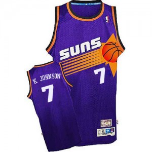 Phoenix Suns Kevin Johnson #7 Throwback Authentic Maillot d'équipe de NBA - Violet pour Homme
