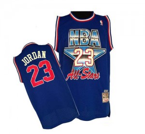 Chicago Bulls Mitchell and Ness Michael Jordan #23 1992 All Star Throwback Authentic Maillot d'équipe de NBA - Bleu pour Homme