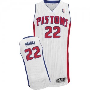 Maillot Adidas Blanc Home Authentic Detroit Pistons - Tayshaun Prince #22 - Homme