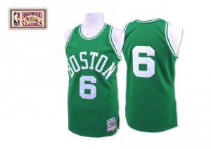 Boston Celtics #6 Mitchell and Ness Throwback Vert Authentic Maillot d'équipe de NBA Peu co?teux - Bill Russell pour Homme