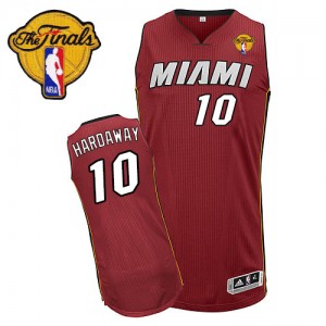 Maillot NBA Authentic Tim Hardaway #10 Miami Heat Alternate Finals Patch Rouge - Homme
