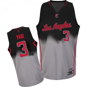 Maillot Authentic Los Angeles Clippers NBA Fadeaway Fashion Gris noir - #3 Chris Paul - Homme