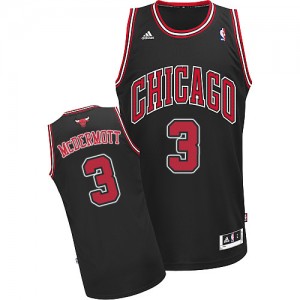 Maillot NBA Chicago Bulls #3 Doug McDermott Noir Adidas Authentic Alternate - Homme
