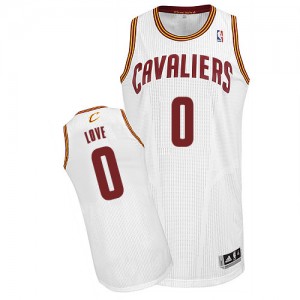 Cleveland Cavaliers #0 Adidas Home Blanc Authentic Maillot d'équipe de NBA pas cher - Kevin Love pour Homme