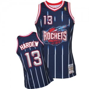 Houston Rockets Mitchell and Ness James Harden #13 Hardwood Classic Fashion Swingman Maillot d'équipe de NBA - Bleu marin pour Homme