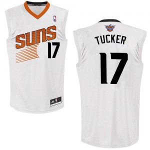 Maillot NBA Phoenix Suns #17 PJ Tucker Blanc Adidas Swingman Home - Homme