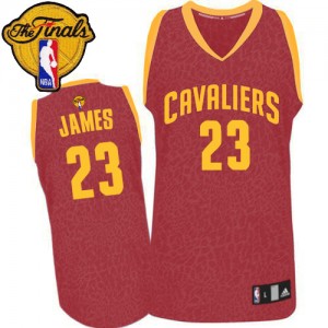Maillot NBA Rouge LeBron James #23 Cleveland Cavaliers Crazy Light 2015 The Finals Patch Authentic Homme Adidas