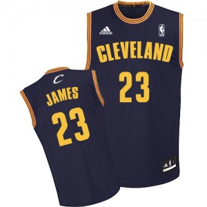 Maillot NBA Authentic LeBron James #23 Cleveland Cavaliers Throwback Bleu marin - Homme