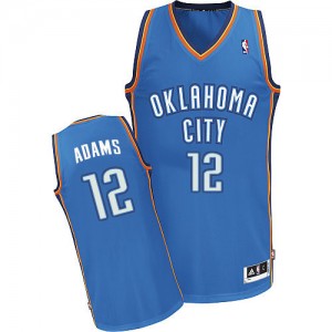 Maillot NBA Oklahoma City Thunder #12 Steven Adams Bleu royal Adidas Authentic Road - Homme
