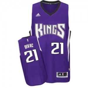 Maillot NBA Sacramento Kings #21 Vlade Divac Violet Adidas Swingman Road - Homme