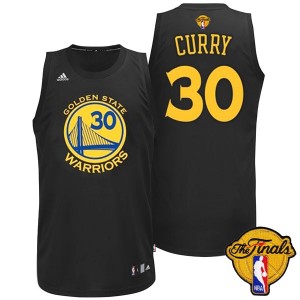Maillot Adidas Noir Fashion 2015 The Finals Patch Authentic Golden State Warriors - Stephen Curry #30 - Homme
