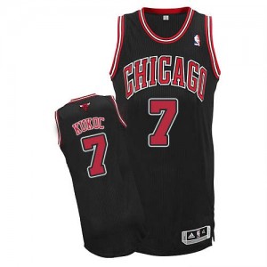 Maillot NBA Noir Toni Kukoc #7 Chicago Bulls Alternate Authentic Homme Adidas