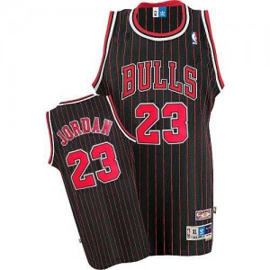 Maillot NBA Authentic Michael Jordan #23 Chicago Bulls Throwback Noir Rouge - Homme