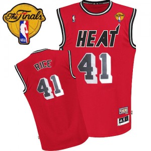 Maillot Adidas Rouge Throwback Finals Patch Authentic Miami Heat - Glen Rice #41 - Homme