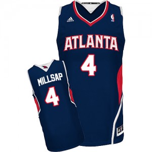 Maillot Adidas Bleu marin Road Swingman Atlanta Hawks - Paul Millsap #4 - Homme