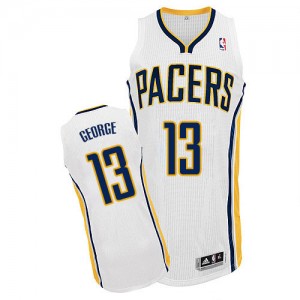 Maillot Adidas Blanc Home Authentic Indiana Pacers - Paul George #13 - Homme
