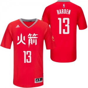 Maillot Authentic Houston Rockets NBA Slate Chinese New Year Rouge - #13 James Harden - Homme