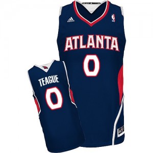 Atlanta Hawks Jeff Teague #0 Road Swingman Maillot d'équipe de NBA - Bleu marin pour Homme