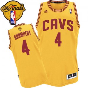 Maillot NBA Cleveland Cavaliers #4 Iman Shumpert Or Adidas Authentic Alternate 2015 The Finals Patch - Homme