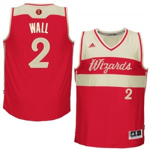 Maillot NBA Rouge John Wall #2 Washington Wizards 2015-16 Christmas Day Authentic Homme Adidas