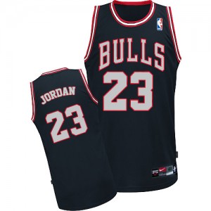 Maillot NBA Chicago Bulls #23 Michael Jordan Noir / Blanc Adidas Swingman - Homme