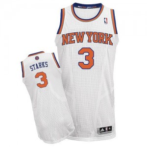 New York Knicks John Starks #3 Home Authentic Maillot d'équipe de NBA - Blanc pour Homme