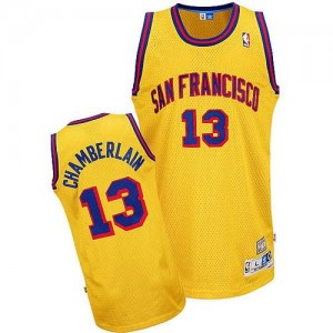 Maillot NBA Authentic Wilt Chamberlain #13 Golden State Warriors Throwback San Francisco Or - Homme