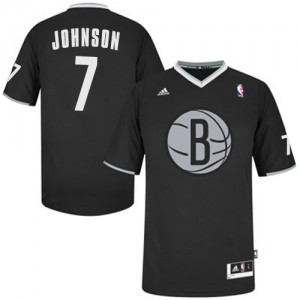 Maillot NBA Noir Joe Johnson #7 Brooklyn Nets 2013 Christmas Day Swingman Homme Adidas