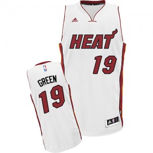 Miami Heat Gerald Green #19 Home Swingman Maillot d'équipe de NBA - Blanc pour Homme