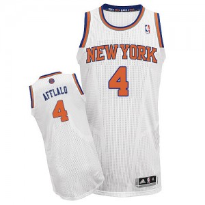 Maillot NBA New York Knicks #4 Arron Afflalo Blanc Adidas Authentic Home - Enfants