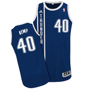Maillot NBA Authentic Shawn Kemp #40 Oklahoma City Thunder Alternate Bleu marin - Homme
