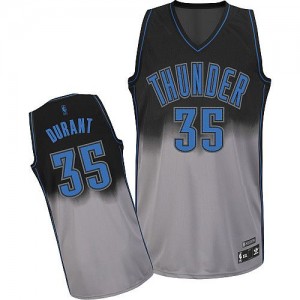 Maillot Adidas Gris noir Fadeaway Fashion Authentic Oklahoma City Thunder - Kevin Durant #35 - Homme
